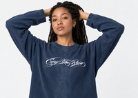 ONLY THE HUNGRY SURVIVE NAVY SLEEVE