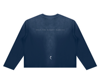 ONLY THE HUNGRY SURVIVE NAVY SLEEVE